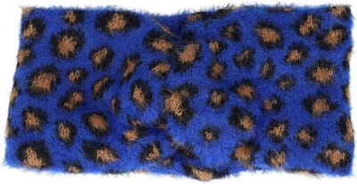 Haarsoires Haarband Twist 10cm – Panterprint – Gebreide Stof – Blauw - Zachte Knoop Hoofdband - Haaraccessoire voor Dames & Meisjes
