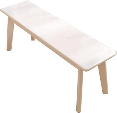 Houten Zetel - Bankje Zonder Rug - Entree Inrichten - Afgeronde Hoeken - 100cm - Wit