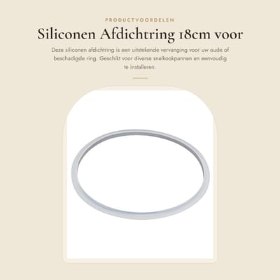 Dailygoods- Afdichtring Vervangend - Siliconen - 18cm - Geschikt voor Snelkookpan - Voedingskwaliteit - Duurzaam en Veilig - Snelkookpanring