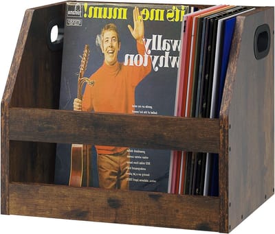 SNJY® LP Opbergsysteem - Vinyl Houder - Platenrek - 29L x 37,5B x 29H cm - Bruin