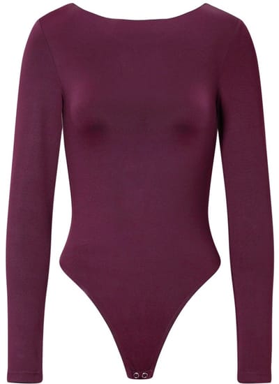 Gebreide nylon bodysuit in effen kleur - ademend en comfortabel als basislaag
