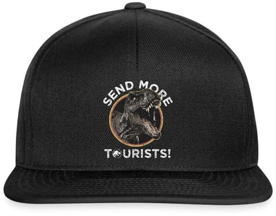 Jurassic Park T-Rex Send More Tourists! Snapback cap