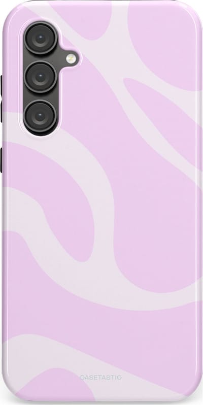 Casetastic hoesje geschikt voor Samsung Galaxy S23 FE - Dubbellaagse bescherming - Vrolijk Roze Suikerspin Curves - Fashion Case - Lichtroze Wit