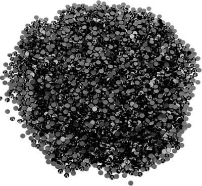 3000 stuks 4 mm zwarte harssteentjes, platte ronde jelly strass-steentjes, geschikt voor hete lijmboor, voor doe-het-zelf handwerk, nageldesign, kleding, schoenen, bekers