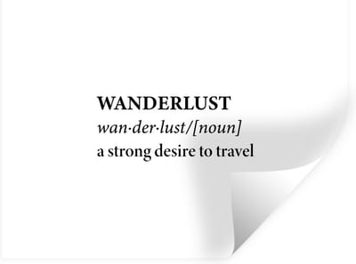 Muurstickers - Sticker Folie - Spreuken - Quotes - A strong desire to travel - Wanderlust - Travel - 40x30 cm - Plakfolie - Muurstickers Kinderkamer - Zelfklevend Behang - Zelfklevend behangpapier - Stickerfolie