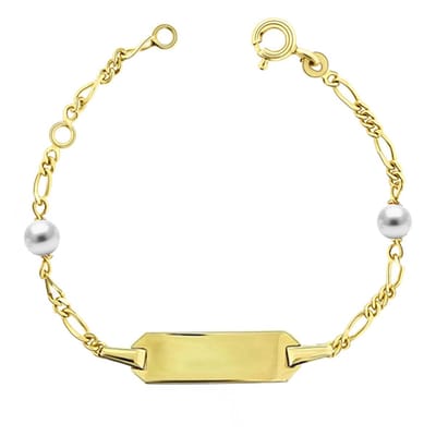 Juwelier Zwartevalk - 9 KARAAT KINDERARMBAND MET PLAAT - 13.154/12-14 cm
