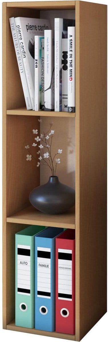 Houten opbergstandaard Boekenkast Decoratieve plank Mendas 3 compartimenten