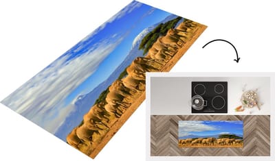 Keukenloper - Loper keuken - Olifant - Berg - Tanzania - 120x50 cm - Keukenloper vinyl