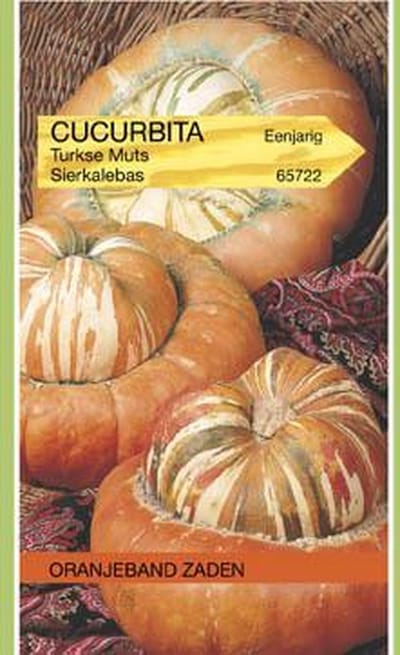 Oranjebandzaden -  Cucurbita, Sierkalebas Turkse Muts