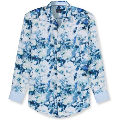 OLYMP Casual Overhemd, Regular Fit, Kent, Blauw
