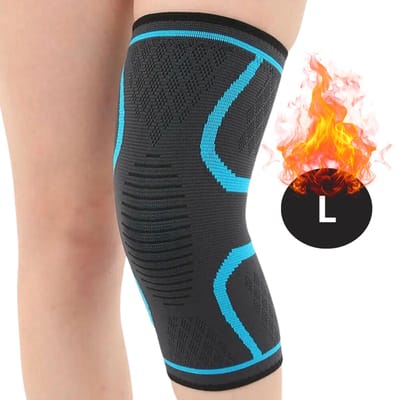 Nivard Kniebrace - Sportbrace Knie - Knee Sleeves - Knee Sleeves Powerlifting - Compressie Knie Brace - Knee Wraps - Knee Support - Dames - Heren - Blauw - Maat L