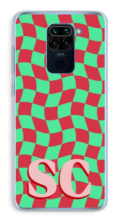 Gepersonaliseerd - Case Company® - Hoesje geschikt voor Xiaomi Redmi Note 9 hoesje - Grid Monogram - Soft Cover Telefoonhoesje - Bescherming aan alle Kanten en Schermrand