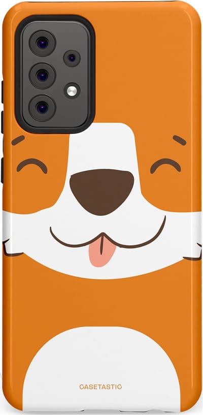 Casetastic hoesje geschikt voor Samsung Galaxy A52 (2021) 5G / Samsung Galaxy A52 (2021) 4G - Dubbellaagse bescherming - Knuffelkopjes vos - Fashion Case - Oranje Wit