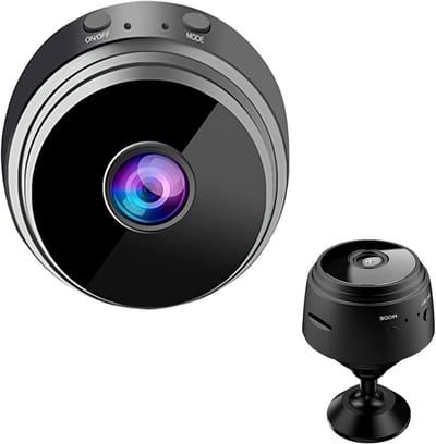 Mini-camera Mini WLAN-bewakingscamera Full HD 1080P met batterij, bewegingsmelder, nachtzicht, live video-overdracht via mobiele app, ultracompacte spionagecamera voor thuis en kantoor