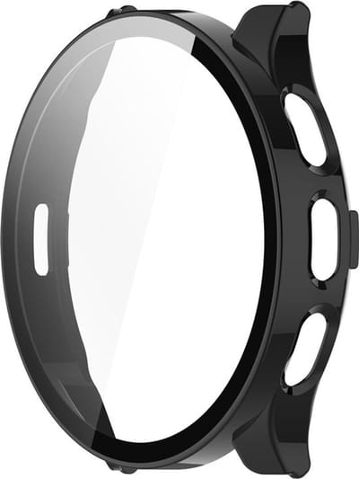 Strap-it Bundel Hard Case + Oplader - Geschikt voor Garmin Venu 3- Zwart Beschermhoesje met Glasplaat - USB Oplaadkabel - Schokbestendig - Smartwatch Accessoires - 2 in 1 Bundel