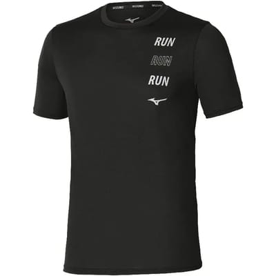 Mizuno Core Run T-shirt Met Korte Mouwen Zwart S Man