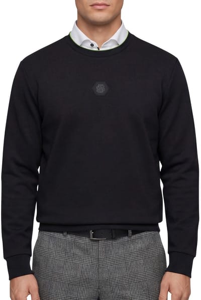 Heren Boss CN Future katoenmix sweatshirt in zwart