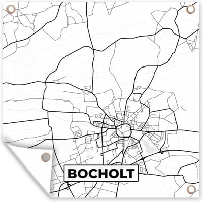 Tuin poster Stadskaart - Bocholt - Kaart - Plattegrond - 200x200 cm - Tuindoek