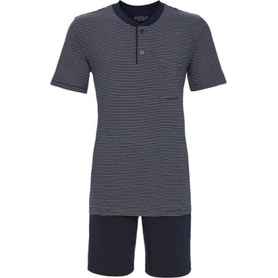 Ringella Katoenen heren shortama strepen Blauw man 48