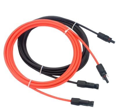 Zonne-verlengsnoer - Flexibele kabel - Energieoverdracht - Weerbestendige isolatie - 1 meter - Zwart