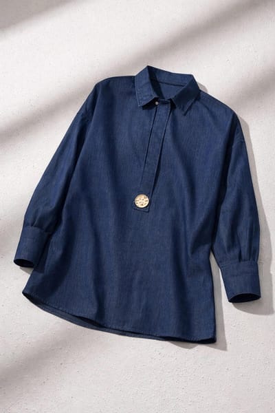 Touché Privé - Tuniek met overhemdkraag - Blauw - Dames