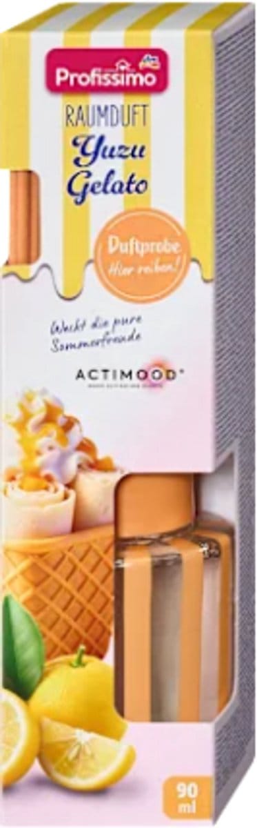 Zomer Geurstokjes - Yuzu Gelato | 1x 90ml - Zomerse Citroen IJs | Geurverspreider - Frisse Geur - Lente & Zomer