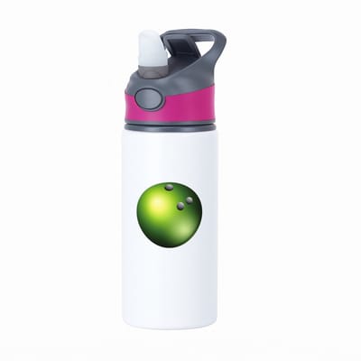 Hacebo® - Bowlingbal waterfles met rietje roze - Bowlen - Bowlers - sport - bal - cadeau - water fles - 650ML
