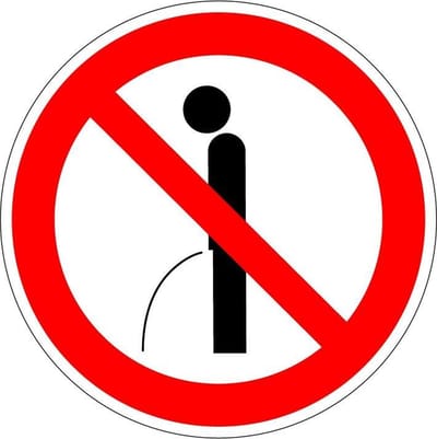 Verboden te urineren bord, kunststof 200 mm