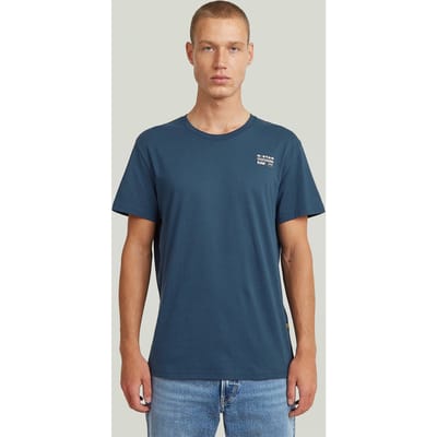G-Star Chest Logo R T Medium Blue Taglia: S | Magliette basic Outlet | Uomo | Blu