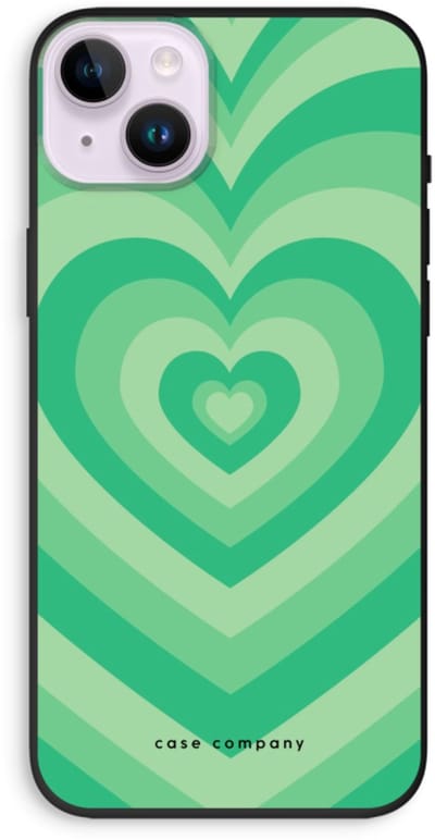 Case Company® - Hoesje geschikt voor iPhone 14 Plus hoesje - Hart Groen - Biologisch Afbreekbaar Telefoonhoesje - Bescherming alle Kanten en Schermrand