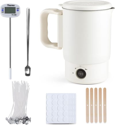 Elektrische Waswarmer 800 ml met Giettuit voor Zelf Kaarsen Maken