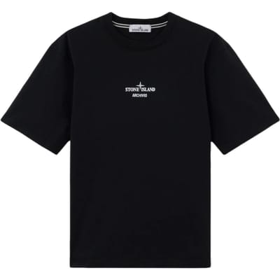 Stone Island Logo Ronde Hals Korte Mouw Bedrukt T-shirt Heren Tops L1S152100023S0091-V0029 XXXL black