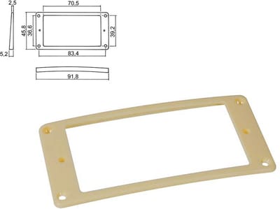 Boston HPR-08-SCR Ivoorkleurige Slanted Humbucker Pickup Ring