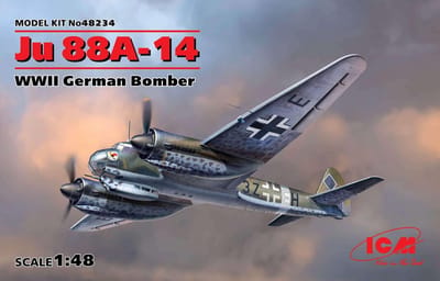 ICM Modelbouwpakket Militaire voertuigen - 48234 Ju 88A-14, WWII German Bomber Plastic - 1:48 - Modelbouw