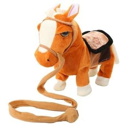 Nieuw Elektrisch Pluche Speelgoed Pony Kan Zingen En Dansen Simulatie Paard Lood Touw Lopen Elektronisch Paard Robot Paard