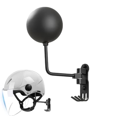 Helmhouder - Helm display - Opbergen motorhelm - 180 graden draaibaar - 355 cm hoog - Zwart