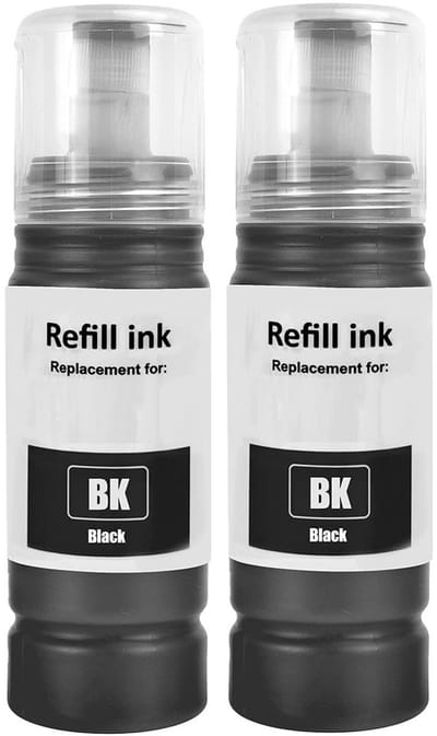 Huismerk geschikt voor Epson 6641 inkt - 2X Zwart - Geschikt voor EcoTank ET-2500 - ET-2550 - ET-2600 - ET-2650 - ET-4500