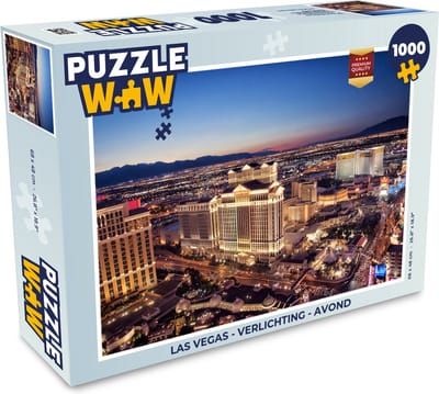 Puzzel Las Vegas - Verlichting - Avond - Legpuzzel - Puzzel 1000 stukjes volwassenen