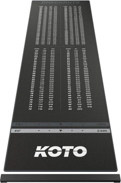 Dartmat met Checkout en Antislip Onderzijde 285 x 80 cm