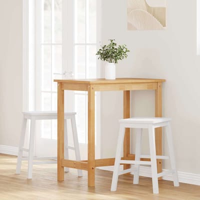 vidaXL - Barstoelen - 2 - st - massief - hout - wit