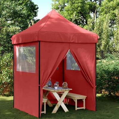 vidaXL - Partytent - 200 - x - 200 - x - 306 - cm - Bordeauxrood - Oxford - Stof
