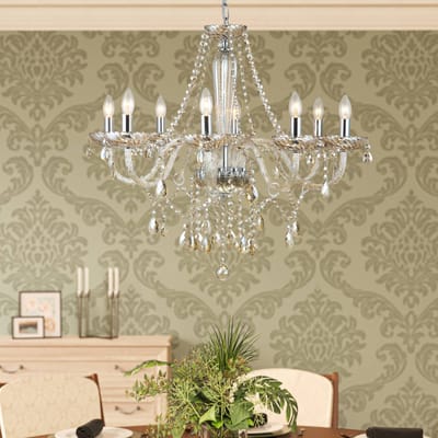 Stars of Light Basilano Kroonluchter Hanglamp - E14 - Ø 82 cm - Chroom|Cognac