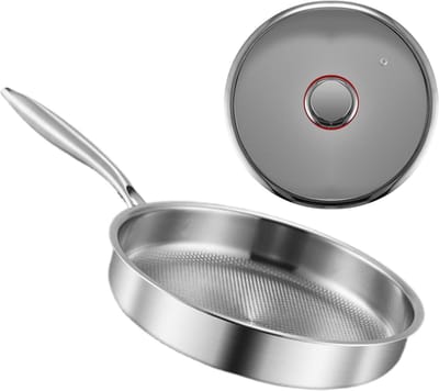 Koekenpan - Koekenpan met deksel - Dagelijks Koken - Snelverwarmend oppervlak - 28 cm - Zwart