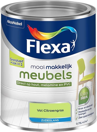 Flexa - Mooi Makkelijk Meubels Zijdeglans - Vol Citroengras - Mengverf - 750 Ml