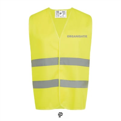 Veiligheidshesje ORGANISATIE - Fluo Geel - Maat L - Reflecterende tekst - Veiligheidshesje voor Volwassenen – Veiligheidsvest - Gele Hesjes