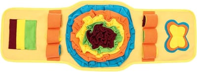 Honden Snuifmat - Honden Puzzelmat - Hond Bezig Houden - Vertraagt Eten - 28.5 x 80 cm - Geel