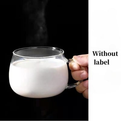 Transparante Glazen Mok met Handvat Letter Bedrukt Creatieve Koffiemok Dranken Theemok Dessert Ontbijt Melkbeker Drinkgerei 350ml 301-400ml gray