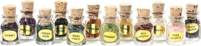 Set van 12 edelsteen flesjes