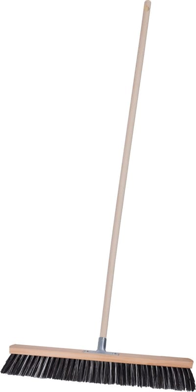 Brumag Straatbezem Terrasmaster voor buiten terras tegels en klinkers - Harde bezemkop 60 cm breed - Houten steel van 120 cm