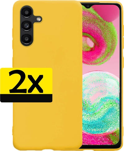 Hoesje - 2 Stuks - Geschikt voor Samsung Galaxy A04s - Sterk & Shockproof - Case Siliconen - Back Cover - Telefoon Hoes - Telefoonhoesjes - Geel